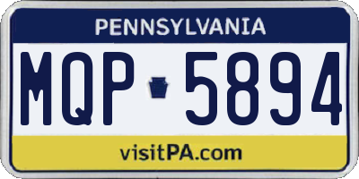 PA license plate MQP5894