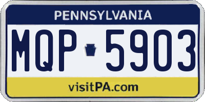 PA license plate MQP5903