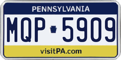 PA license plate MQP5909