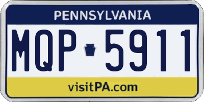 PA license plate MQP5911
