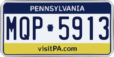 PA license plate MQP5913