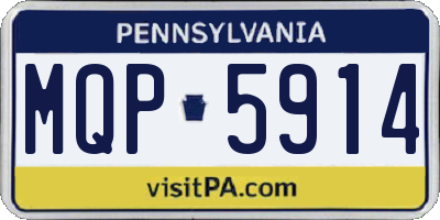 PA license plate MQP5914