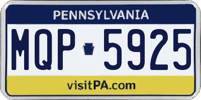 PA license plate MQP5925