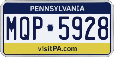 PA license plate MQP5928
