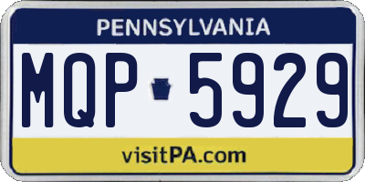 PA license plate MQP5929