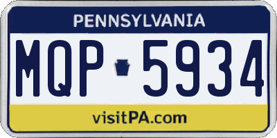 PA license plate MQP5934