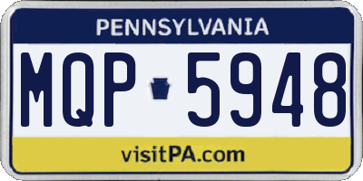 PA license plate MQP5948