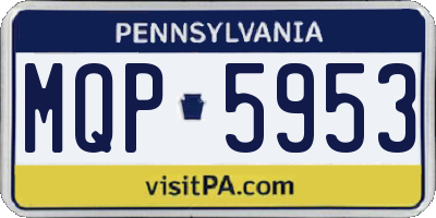 PA license plate MQP5953