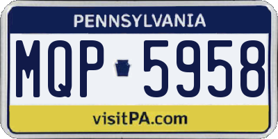 PA license plate MQP5958