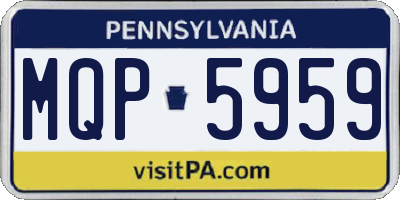 PA license plate MQP5959