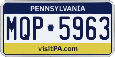 PA license plate MQP5963
