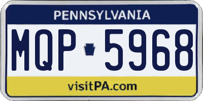 PA license plate MQP5968
