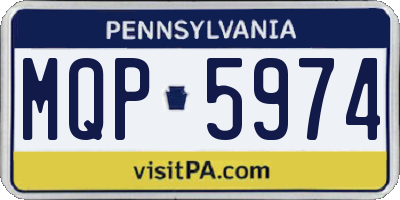 PA license plate MQP5974