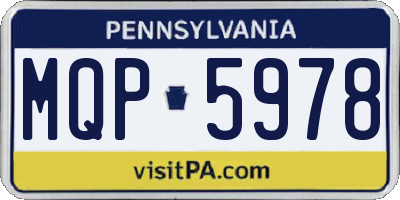 PA license plate MQP5978