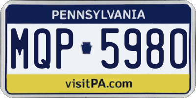 PA license plate MQP5980