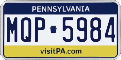 PA license plate MQP5984