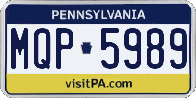 PA license plate MQP5989