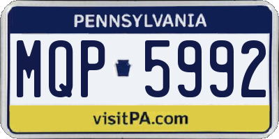 PA license plate MQP5992