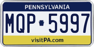 PA license plate MQP5997