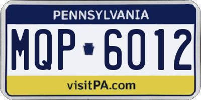 PA license plate MQP6012