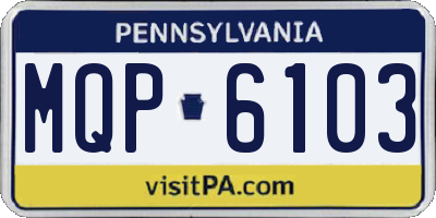 PA license plate MQP6103