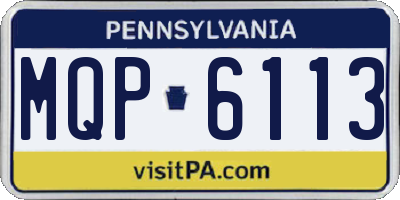 PA license plate MQP6113