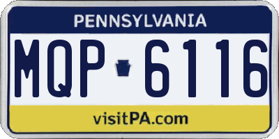 PA license plate MQP6116