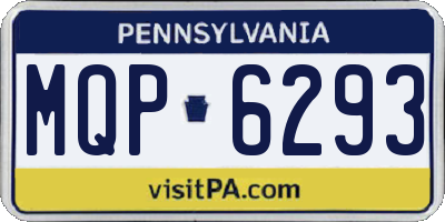 PA license plate MQP6293