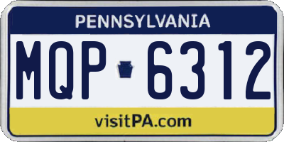 PA license plate MQP6312