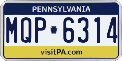PA license plate MQP6314