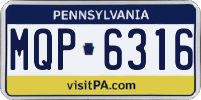 PA license plate MQP6316