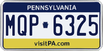 PA license plate MQP6325