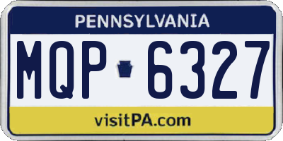 PA license plate MQP6327