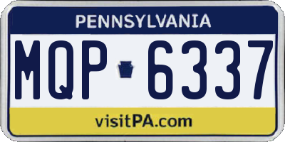 PA license plate MQP6337