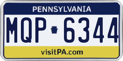 PA license plate MQP6344