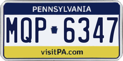 PA license plate MQP6347