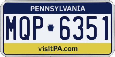 PA license plate MQP6351