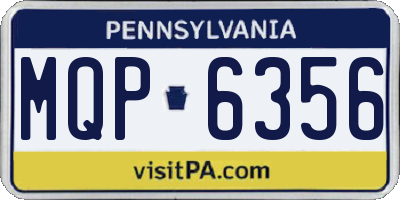 PA license plate MQP6356
