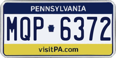 PA license plate MQP6372