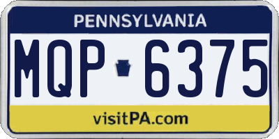 PA license plate MQP6375