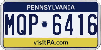 PA license plate MQP6416