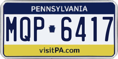 PA license plate MQP6417