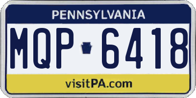 PA license plate MQP6418