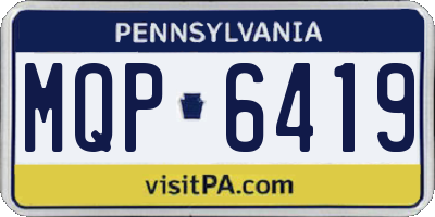 PA license plate MQP6419