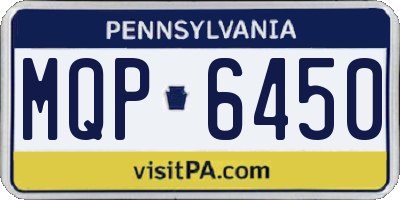 PA license plate MQP6450