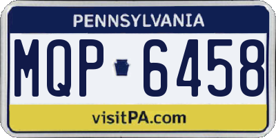 PA license plate MQP6458