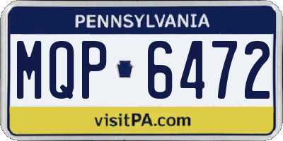 PA license plate MQP6472