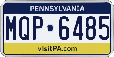 PA license plate MQP6485
