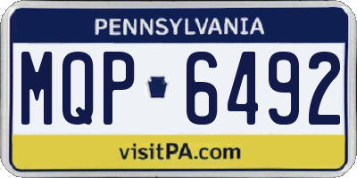 PA license plate MQP6492