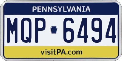 PA license plate MQP6494